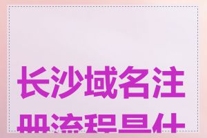 长沙域名注册流程是什么