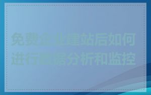 免费企业建站后如何进行数据分析和监控