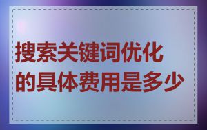 搜索关键词优化的具体费用是多少