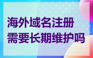 海外域名注册需要长期维护吗