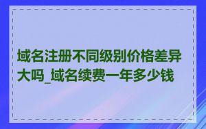 域名注册不同级别价格差异大吗_域名续费一年多少钱