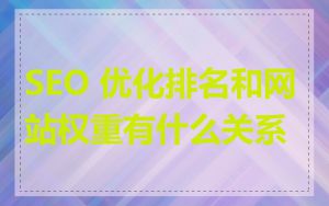 SEO 优化排名和网站权重有什么关系