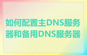 如何配置主DNS服务器和备用DNS服务器