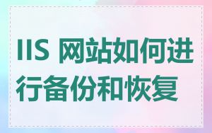 IIS 网站如何进行备份和恢复