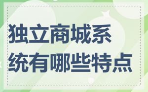 独立商城系统有哪些特点