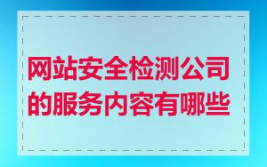 网站安全检测公司的服务内容有哪些