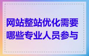 网站整站优化需要哪些专业人员参与