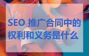 SEO 推广合同中的权利和义务是什么