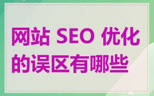 网站 SEO 优化的误区有哪些