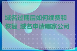 域名过期后如何续费和恢复_域名申请哪家公司好