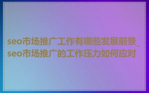 seo市场推广工作有哪些发展前景_seo市场推广的工作压力如何应对
