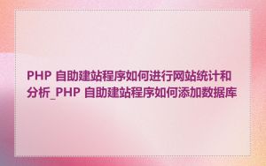 PHP 自助建站程序如何进行网站统计和分析_PHP 自助建站程序如何添加数据库