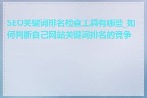 SEO关键词排名检查工具有哪些_如何判断自己网站关键词排名的竞争力