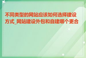 不同类型的网站应该如何选择建设方式_网站建设外包和自建哪个更合适