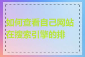 如何查看自己网站在搜索引擎的排名