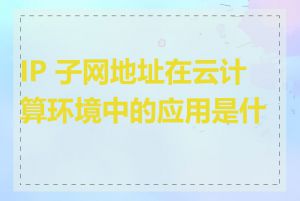 IP 子网地址在云计算环境中的应用是什么