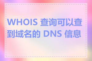WHOIS 查询可以查到域名的 DNS 信息吗
