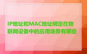 IP地址和MAC地址绑定在物联网设备中的应用场景有哪些