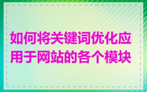 如何将关键词优化应用于网站的各个模块