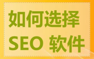 如何选择 SEO 软件