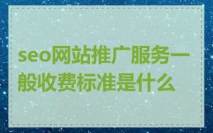 seo网站推广服务一般收费标准是什么