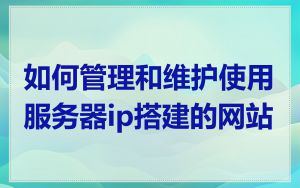 如何管理和维护使用服务器ip搭建的网站