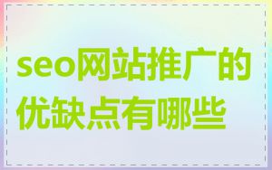 seo网站推广的优缺点有哪些
