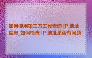 如何使用第三方工具查询 IP 地址信息_如何检查 IP 地址是否有问题