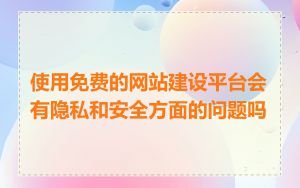 使用免费的网站建设平台会有隐私和安全方面的问题吗