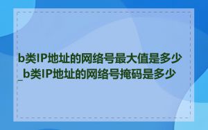 b类IP地址的网络号最大值是多少_b类IP地址的网络号掩码是多少