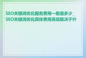 SEO关键词优化服务费用一般是多少_SEO关键词优化具体费用高低取决于什么