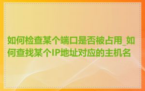 如何检查某个端口是否被占用_如何查找某个IP地址对应的主机名