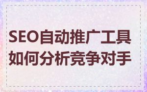 SEO自动推广工具如何分析竞争对手