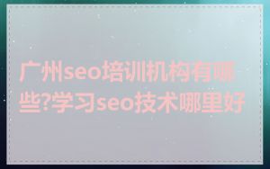 广州seo培训机构有哪些?学习seo技术哪里好
