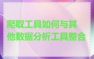 爬取工具如何与其他数据分析工具整合