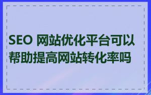 SEO 网站优化平台可以帮助提高网站转化率吗