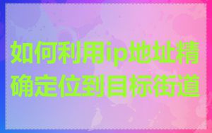 如何利用ip地址精确定位到目标街道