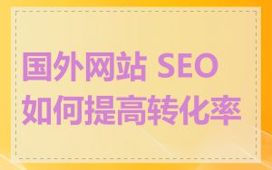 国外网站 SEO 如何提高转化率