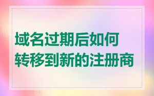 域名过期后如何转移到新的注册商