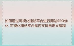 如何通过可视化建站平台进行网站SEO优化_可视化建站平台是否支持自定义编程
