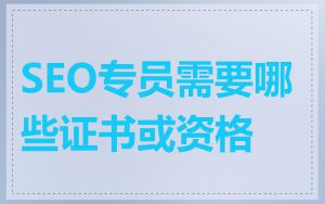 SEO专员需要哪些证书或资格