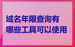 域名年限查询有哪些工具可以使用