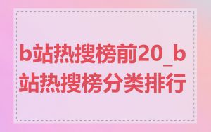 b站热搜榜前20_b站热搜榜分类排行