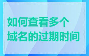 如何查看多个域名的过期时间