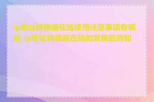 ip地址转换器在线使用注意事项有哪些_ip地址转换器在线的发展趋势如何