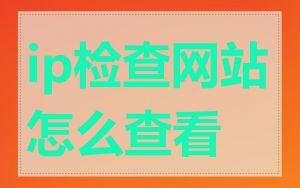 ip检查网站怎么查看