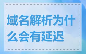 域名解析为什么会有延迟