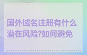 国外域名注册有什么潜在风险?如何避免