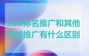 SEO排名推广和其他网络推广有什么区别