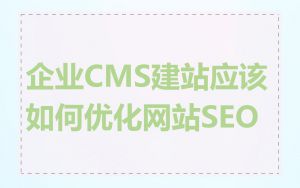 企业CMS建站应该如何优化网站SEO